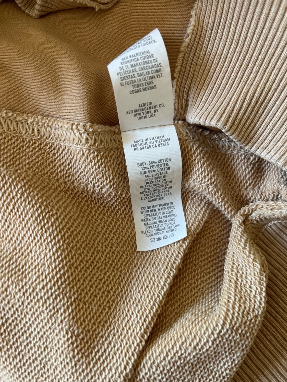 Aerie Women's Tan Oversized Crewneck Sweatshirt, 2X Plus Size - Picture 10 of 16